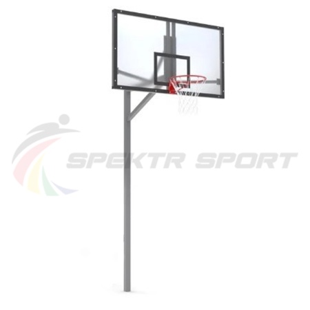 Купить Стойка баскетбольная уличная упрощенная со щитом из оргстекла, кольцом и сеткой SP D 412 в Магнитогорске 